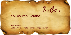 Kolovits Csaba névjegykártya