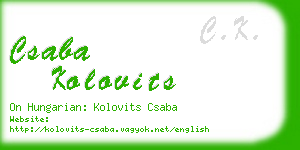 csaba kolovits business card